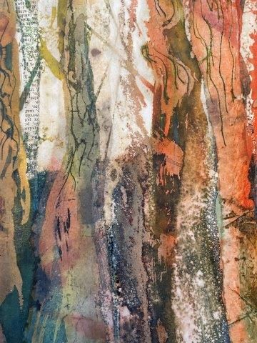 HEDGEROWS ~ Batik on Tissue, Paper and Fabric